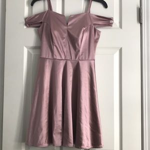 purple metallic party dress